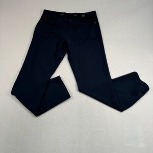 Greg Norman Shark Jordan Trouser Pants Mens Size 34X32 Navy Blue Mid Rise Golf
